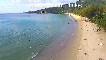 Start Video Flug ber den Kamala Beach Baden + Strand