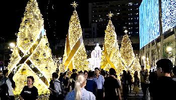 Start Video Weihnachtsdekoration am Central World Bangkok Feste + Feiern