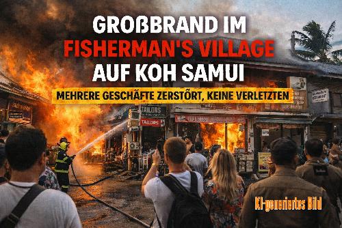 Bild Feuer im Fishermans Village auf Koh Samui