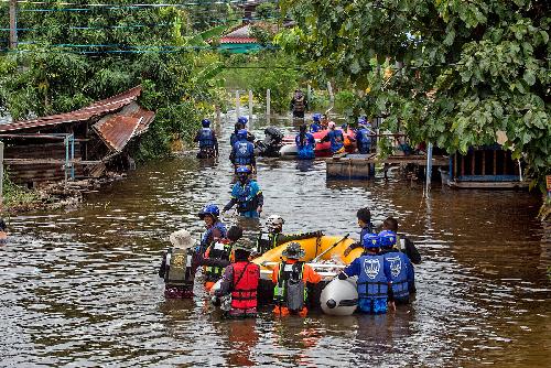 Bild berflutungswarnung fr Chao Phraya und Mun-River